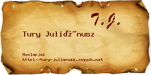 Tury Juliánusz névjegykártya